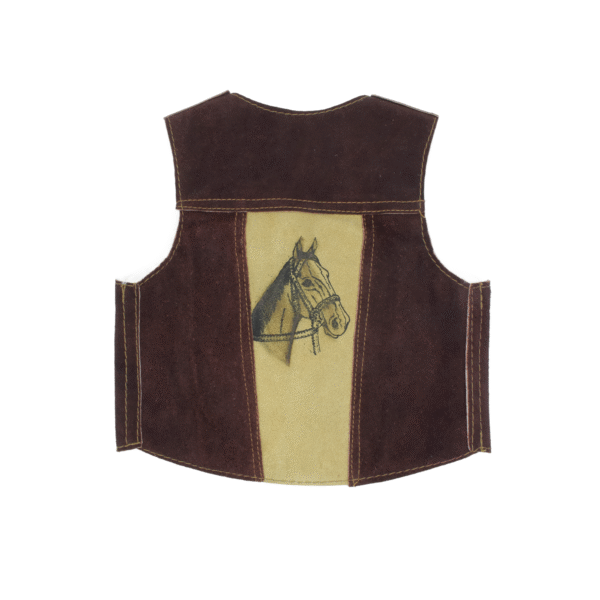 VUELTA DE CHALECO CON UNA FIGURA DE CABALLO