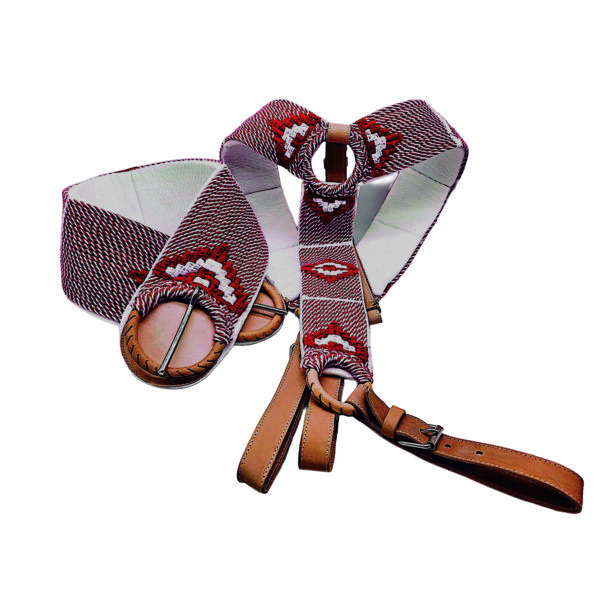 JUEGO DE CINCHO CON PECHO PETRAL EN COLOR ROJO