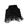 Chaleco con Flecos Negro
