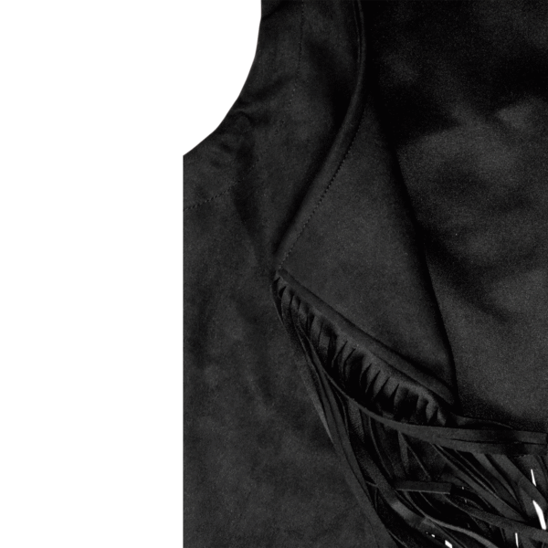 Chaleco con Flecos Negro