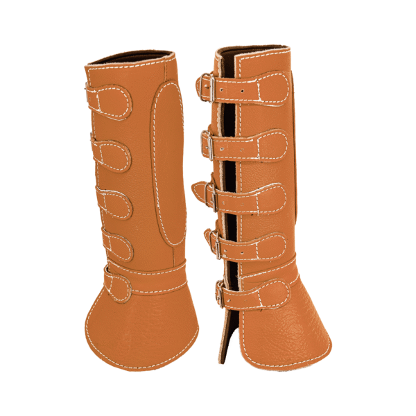 Protectores de 2 Piezas Piel con Hebilla Miel