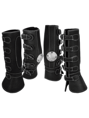 Protector 4 Piezas de Piel con Hebilla Negro