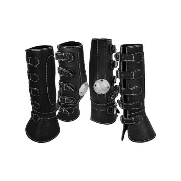 Protector 4 Piezas de Piel con Hebilla Negro