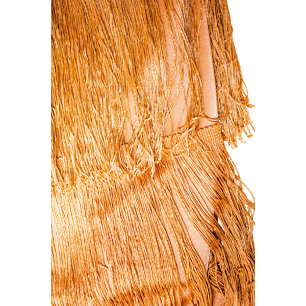 Vestido Licra con Fleco Dorado