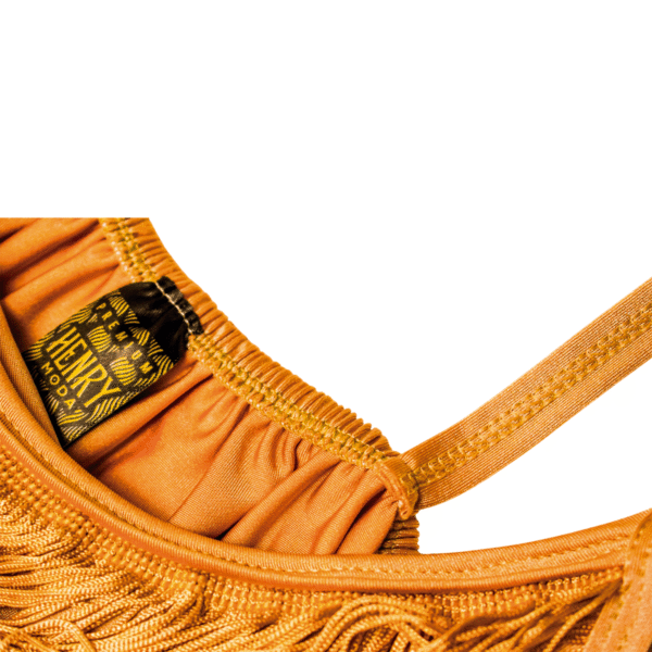 Vestido Licra con Fleco Dorado