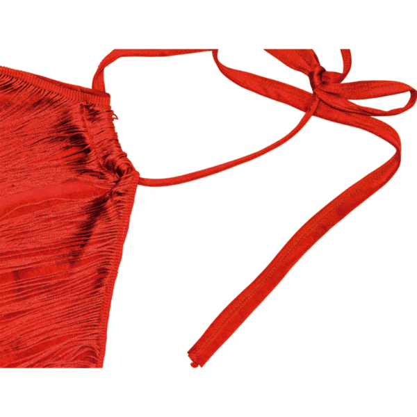 Vestido Licra con Fleco Popotillos Rojo