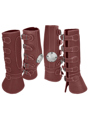 Protector de 4 Piezas Piel con Hebilla Vino