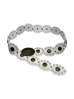 Cinturon Vaquero con Hebilla Blanco