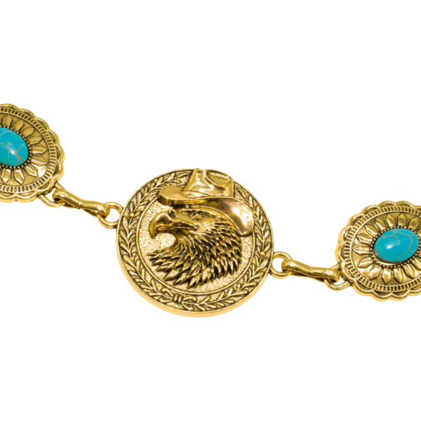 Cinturon de Cadena con Piedras Turquesa de Diseños Variados