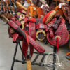MGK460 Montura Cola de Pato con Cantinas Genuina Cocodrilo Herradura de Oro