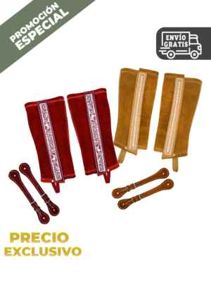 CONJUNTO POLAINAS CORTAS BORDADAS