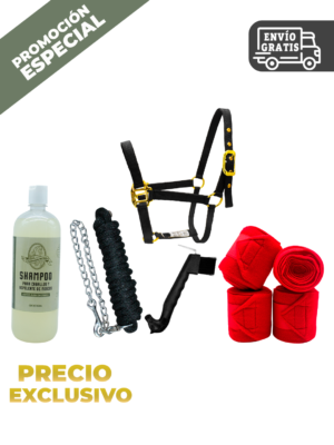 CONJUNTO ALMARTIGON, CHAIN, SHAMPOO, VENDAS Y LIMPIA CASCOS