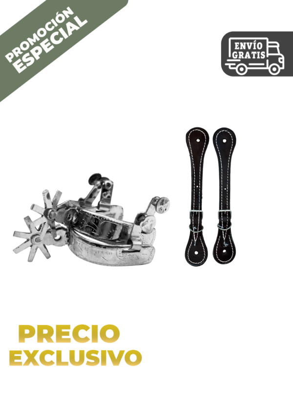 ESPUELAS DE TRABAJO Y CORRELLONES CONJUNTO ESPUELAS DE TRABAJO MAS CORRELLONES DE VAQUETA