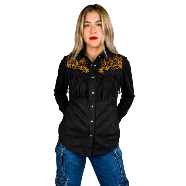 CAMISA BORDADA/ FLECOS