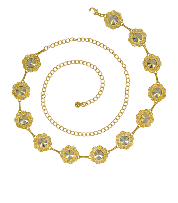 Cinturon cadena con diamantes fantasía de diseños varios