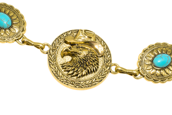 Cinturón cadena con piedras turquesa de diseños varios