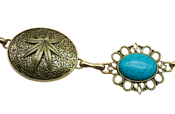 Cinturón cadena con piedras turquesa de diseños varios